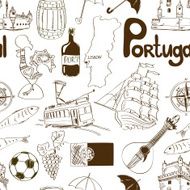 Sketch Portugal seamless pattern N2