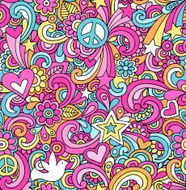 Psychedelic Doodles Seamless Repeat Pattern