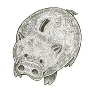 Piggy Bank Line Art
