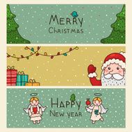 Christmas and new years horizontal banners