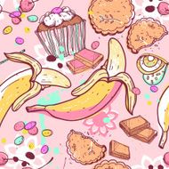vector seamless pattern with sweets N2