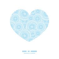 Vector doodle circle water texture heart silhouette pattern frame N2