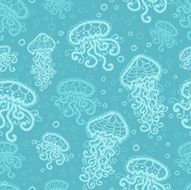 Jellyfish Seamless Pattern