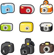cartoon camera icon set