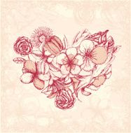 Vintage floral heart