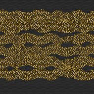 Seamless border with a golden waves from dots