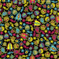 Space monsters seamless pattern