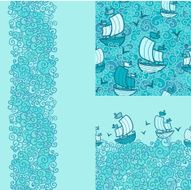 Ships at sea texture seamless patterns set