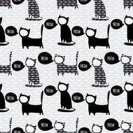 Seamless pattern with cute cats N2