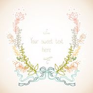 Floral frame with ribbon N6