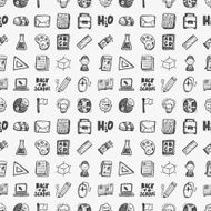 seamless doodle back to school element pattern background N5