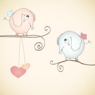 Funny elephants falling in love N2
