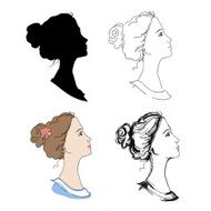 Woman head profiles