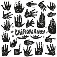 Palms Chiromancy lines illustration