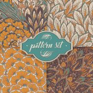 Vector seamless eastern patterns set