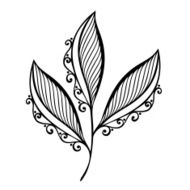 Original Decorative Leaf with Ornament (Vector) N32