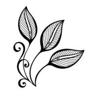 Original Decorative Leaf with Ornament (Vector) N33