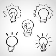 Ink style sketch set - lightbulb icons