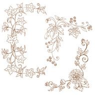 Vector set of decorative Autumn branches N3