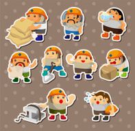 cartoon worker stickers