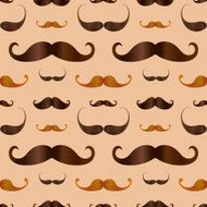Hipster Realistic Mustache Seamless Pattern