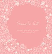 Romantic doodle floral greeting card template
