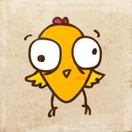 Cute Bird on Grunge Background N6