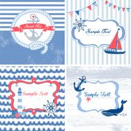 Set of 4 Nautical cards N3