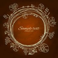 Floral frame on a grunge background