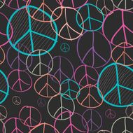 Sketch peace symbol seamless pattern background EPS10 file