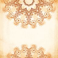Ornate vintage circle pattern in mehndi style N15