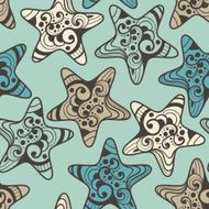Vector Seamless Pattern with Highly Detailed Stars