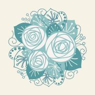 Abstract retro floral design