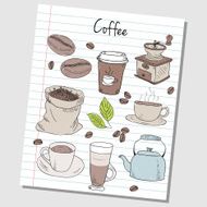 Coffee doodles - lined paper N2
