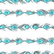 Seamless pattern with funny fishes for your design N6