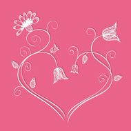 Flower heart with swirls