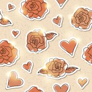 seamless pattern of roses vector eps 10 N2