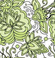 Seamless abstract hand-drawn pattern with flowers