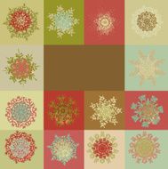 Retro snowflakes background template EPS 8