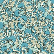 Seamless wave hand drawn pattern Abstract background N9