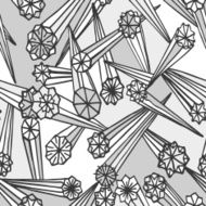 Abstract crystal stars seamless pattern