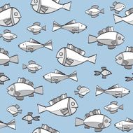 Seamless pattern wish funny fishes N4