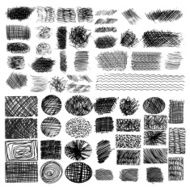 vector set ink lines collection of hand drawn textures scribbles N2