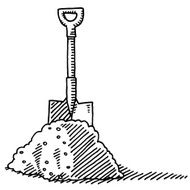 Heap Of Soil Spade Drawing