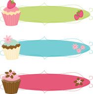 Fancy Sketchy Cupcake Banners