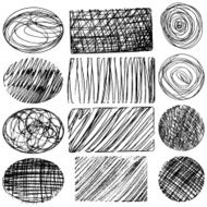 oval circle and rectangle collection vector set of ink lines N2