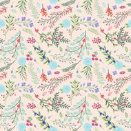 Seamless Tileable Vintage Floral Background Pattern - Vector Illustration N9