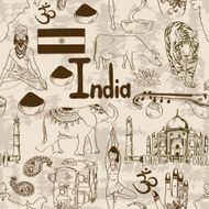 Sketch India seamless pattern N2