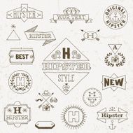 Vintage hipster hand drawn design elements set 5 Vector illustration
