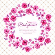 Floral watercolor wreath with pink flowers N3